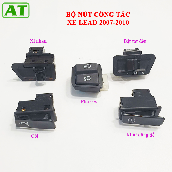 Bộ 5 Nút Công Tắc Xe LEAD đời từ 2007 đến 2010
