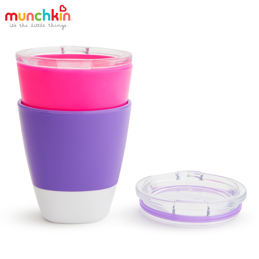 BỘ 2 CỐC CÓ NẮP MUNCHKIN (HỒNG-TÍM)