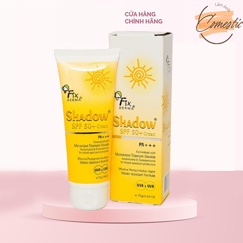 Kem chống nắng Fixderma Shadow SPF 30+ 50+ PA+ 75g.