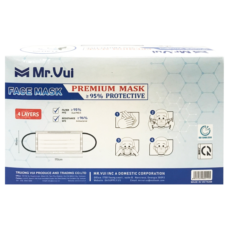 Khẩu Trang Y Tế 4 Lớp Mr.Vui - 01 (50Cái/Hộp)