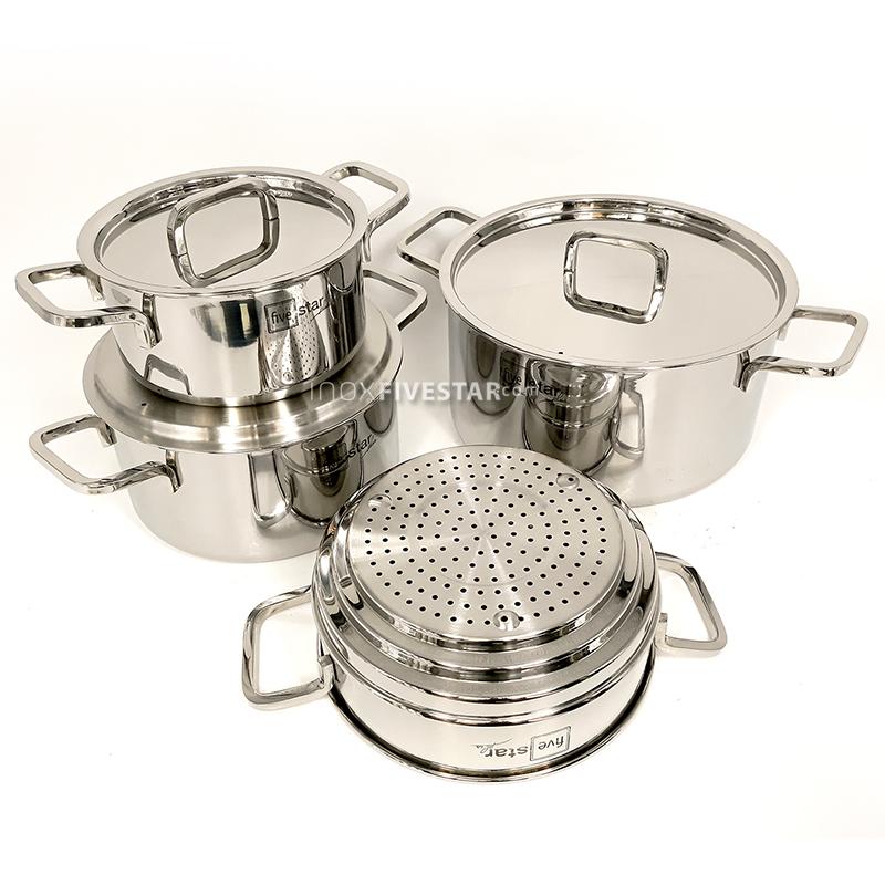 BỘ 4 FIVESTAR INOX 304 CÓ XỬNG HẤP