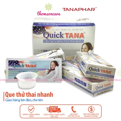 Que thử thai QUICKTANA - Luôn che tên sản phẩm khi giao hàng - test thai sớm, nhanh Quick Tana Hộp 1 que