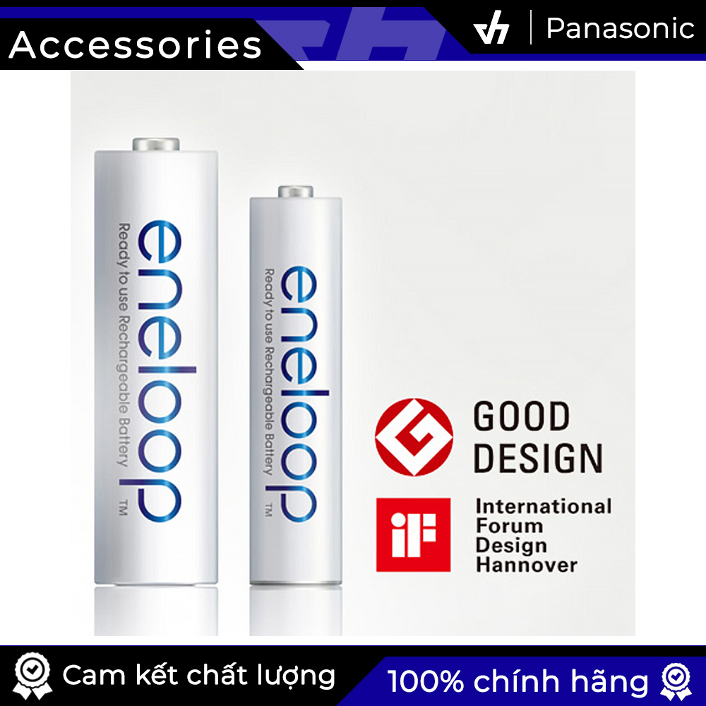 Bộ 4 pin sạc AA Panasonic Eneloop 2000mAh (Trắng)