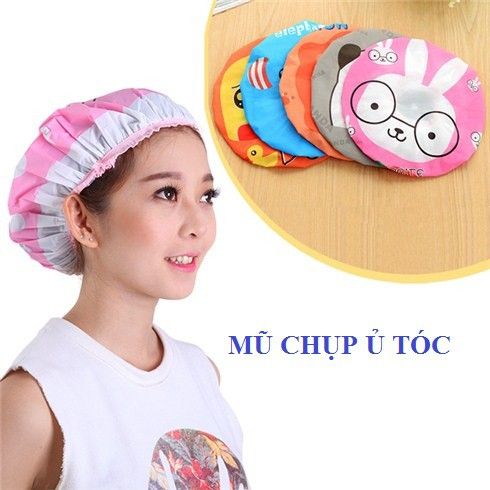Mũ trùm tóc, ủ tóc chống nước cute
