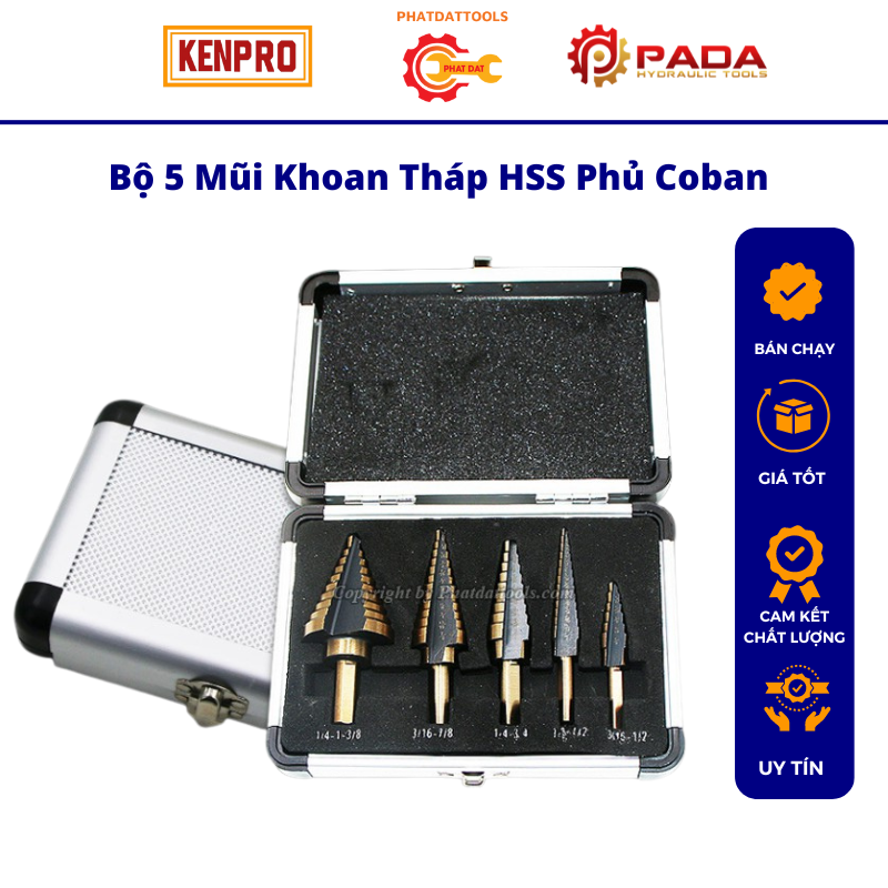Bộ 5 mũi khoan bước phủ Coban-5 Mũi khoan tháp phủ Coban