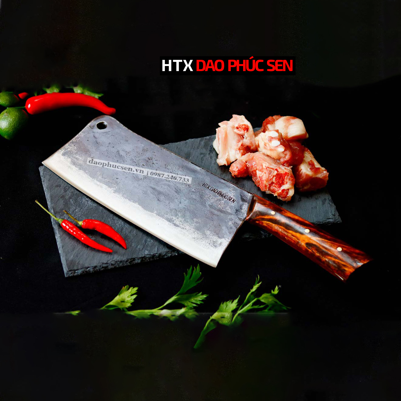 DAO CHẶT XƯƠNG MỚI cán ốp gỗ (N10OCD)
