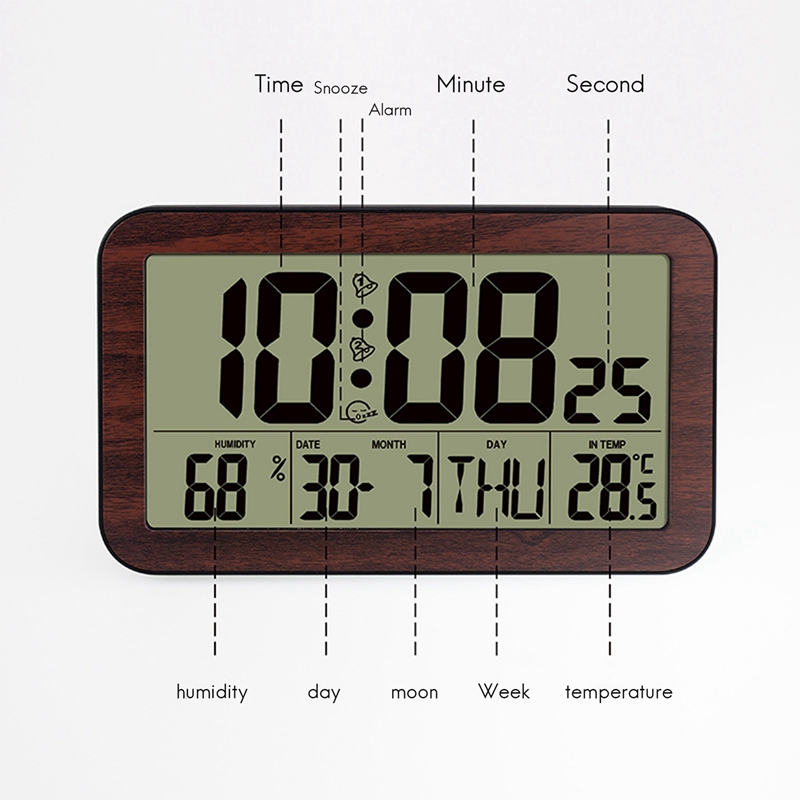 Large Screen Digital Wall Clock Home Electronic Wall Clock Student Electronic Alarm Clock Digital Display Desk Clock