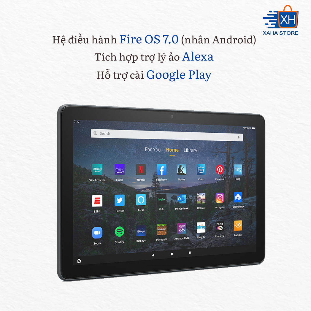 [Hoàn Tiền MAX] Máy tính bảng Fire HD 10 Plus RAM 4GB 2021 màu Slate