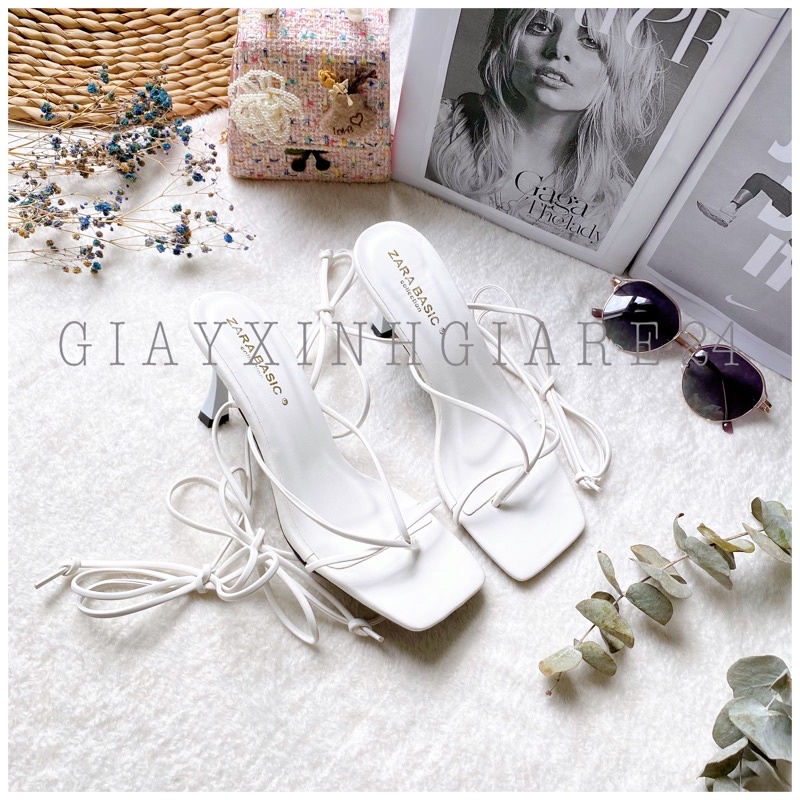 (Hàng Có Sẵn) Giày Cao Gót Đế Nhọn Cột Dây 9P Chiến Binh Cnhọn