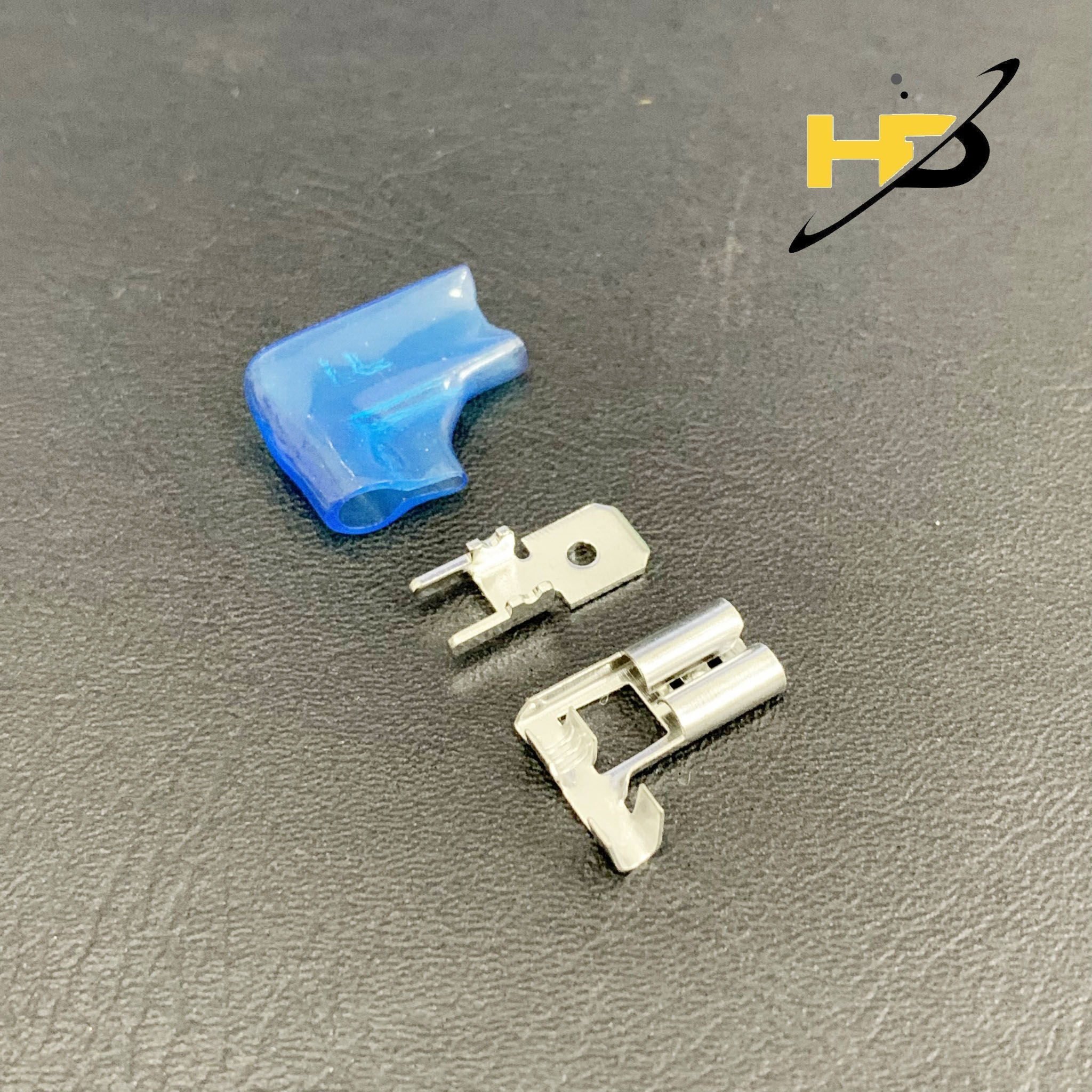 Bộ chân cắm cos 6.3mm đực thẳng, đầu cắm cos gập vuông chữ l 6.3mm kèm vỏ bọc silicon