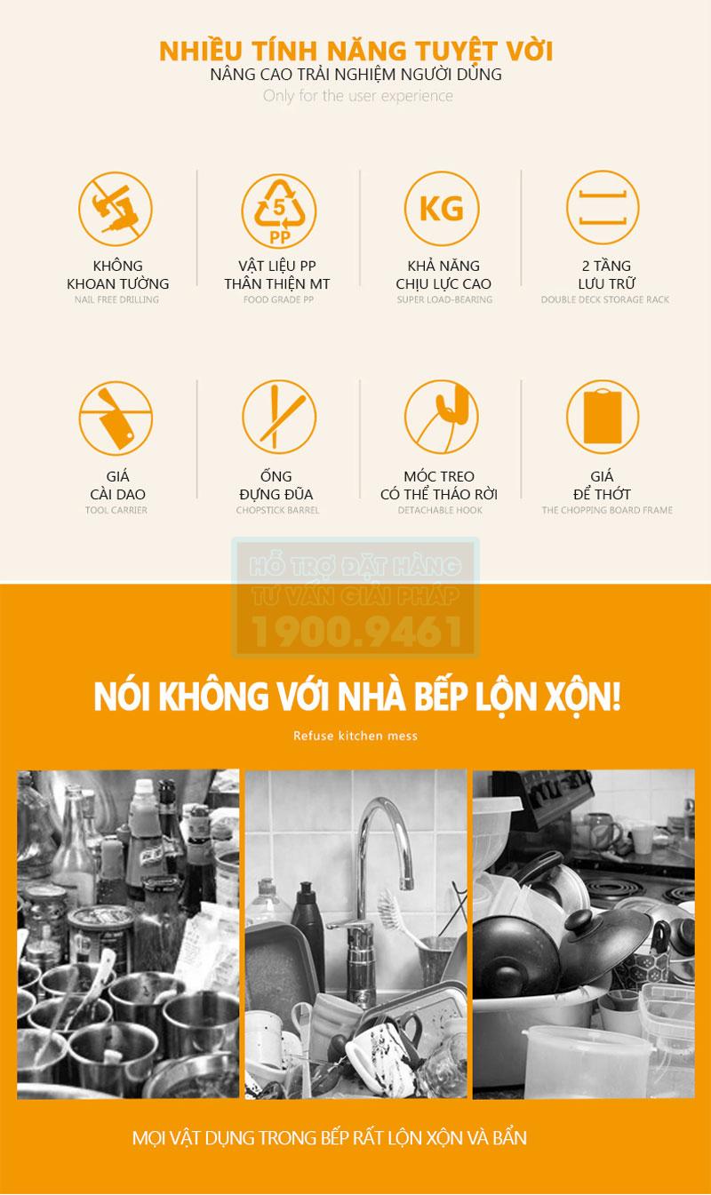 Kệ nhà bếp ECOCO cao cấp 9267