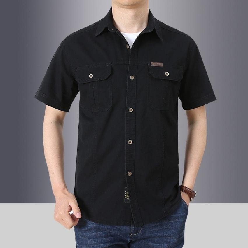 [HCM]Áo sơ mi kaki nam ngắn tay phối túi hộp Mã MD843 TẬP ĐOÀN THỜI TRANG Phong cách Hàn Quốc Thiết kế sang trọng trẻ trung Chất vải mềm mịn co giãn thoải mái