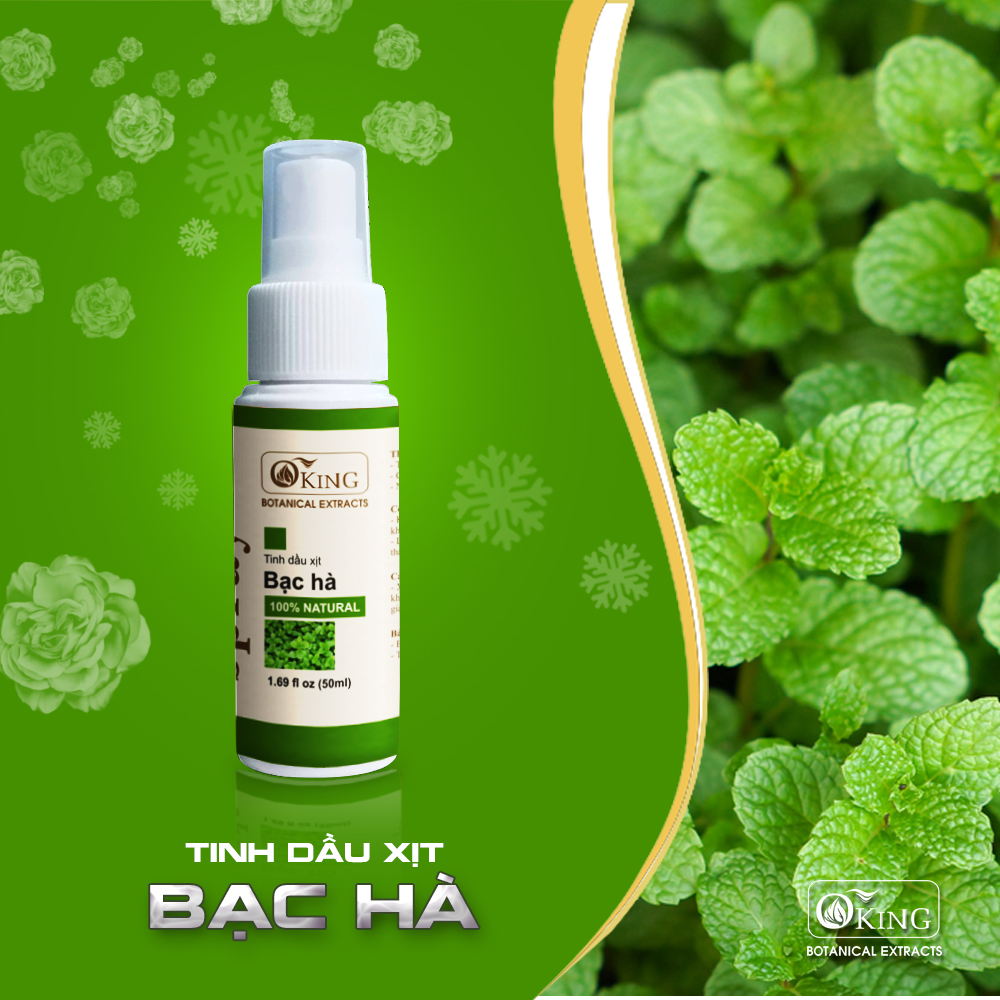 [HCM]Tinh dầu xịt phòng bạc hà OKING 50ml