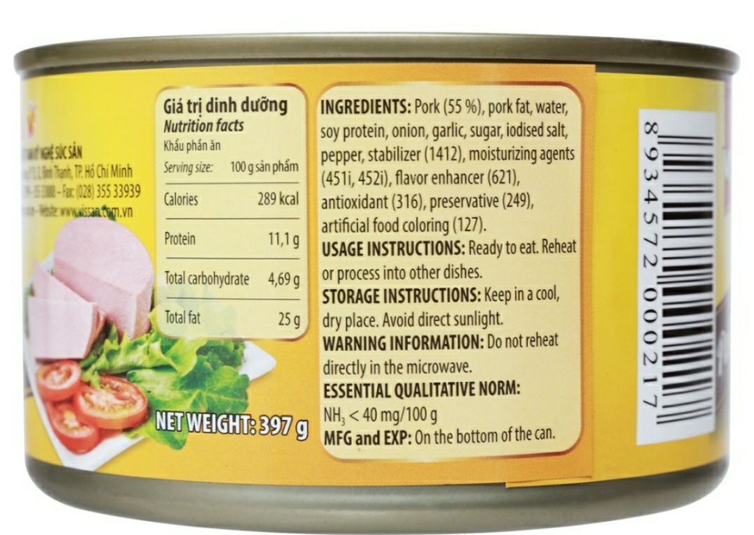 Pate thịt heo Vissan 397g