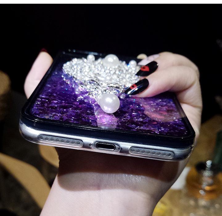 Ốp Lưng Nhũ Chảy Hoa Đá - Iphone 6, 6plus, 7, 7plus, 8, 8plus