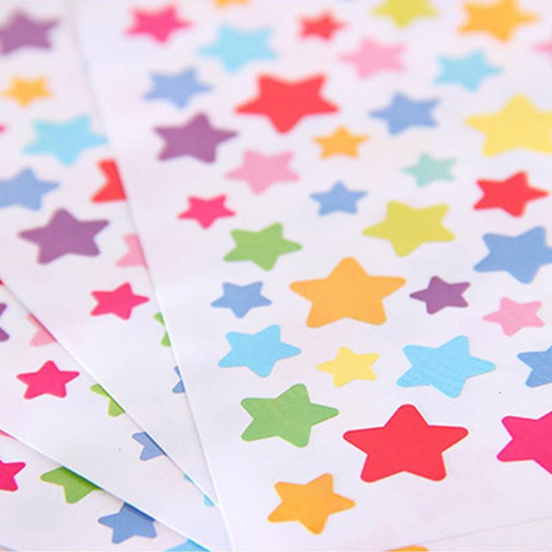 6 tấm sticker ngôi sao nhiều màu sắc