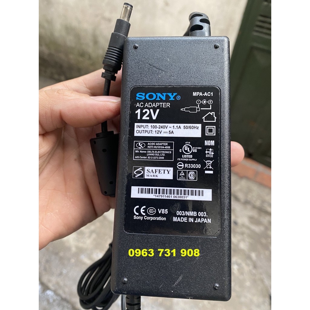 Adapter nguồn Sony 12V 5A bảo hành 12 tháng