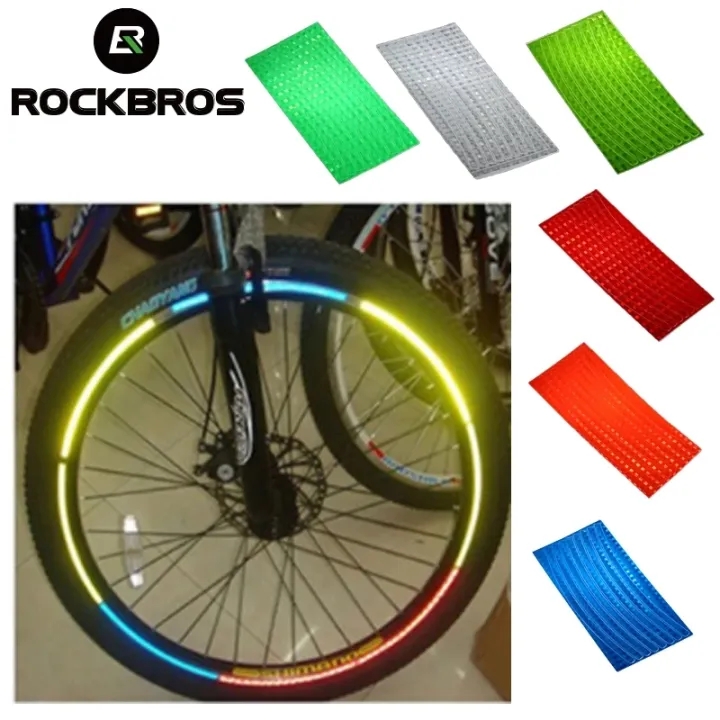 ROCKBROS Bicycle Rim Sticker Diy Light Decal Reflective Sticker Safe Protective Accessories（Yellow）