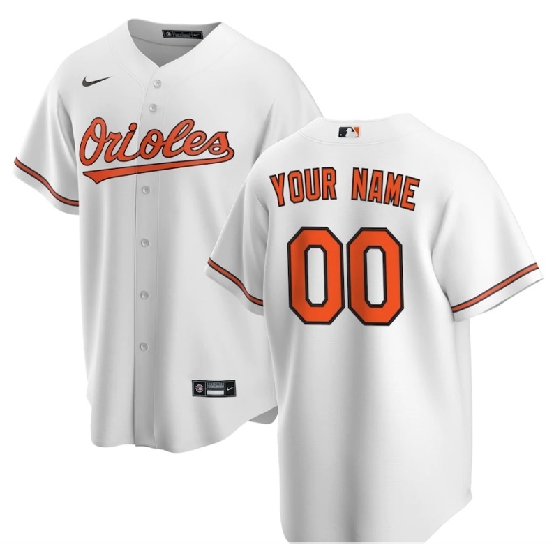 MLB Baltimore Orioles White Black Orange Grey Elite Baseball Jersey