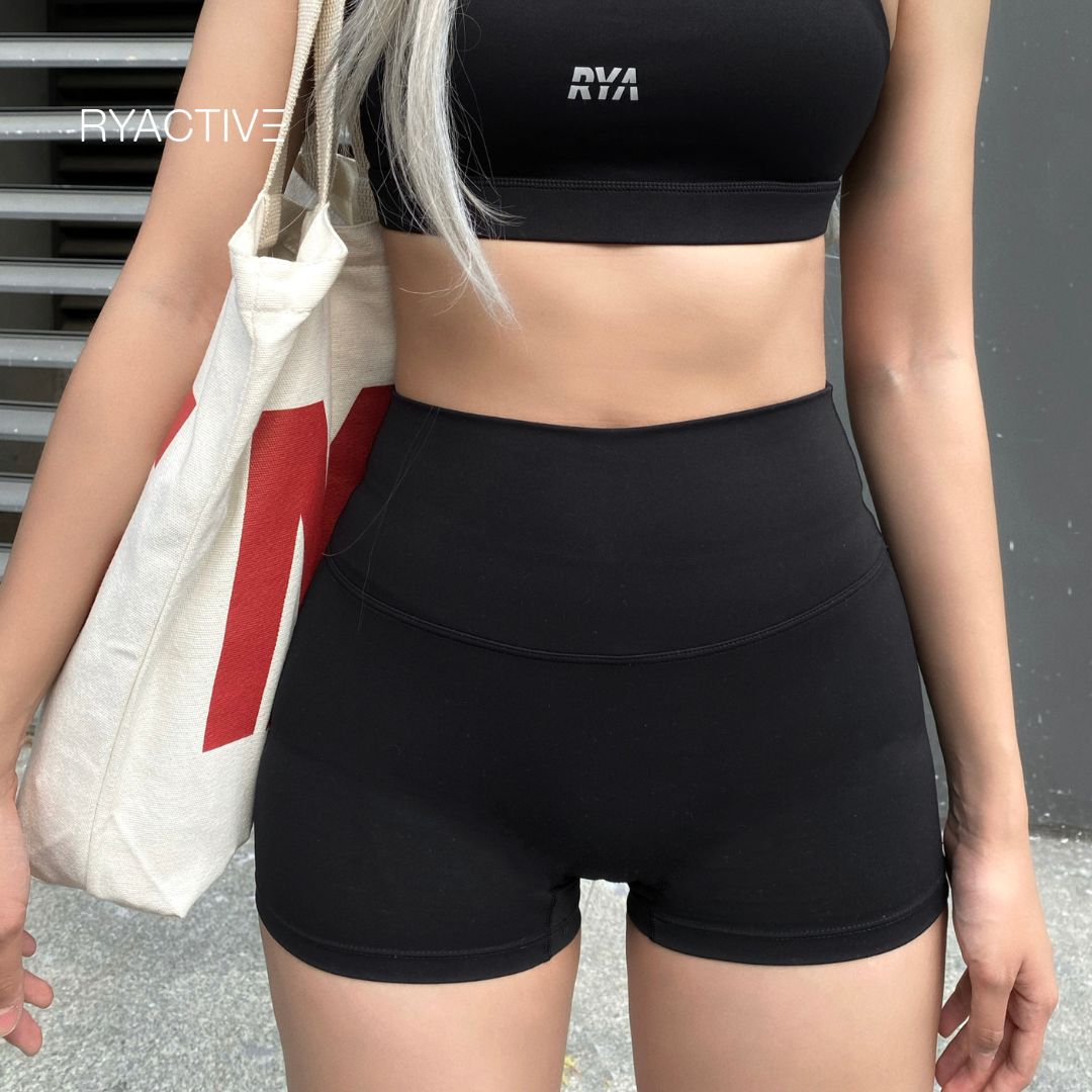 Quần biker ngắn thể thao RYACTIVE - SHORT BIKER Black