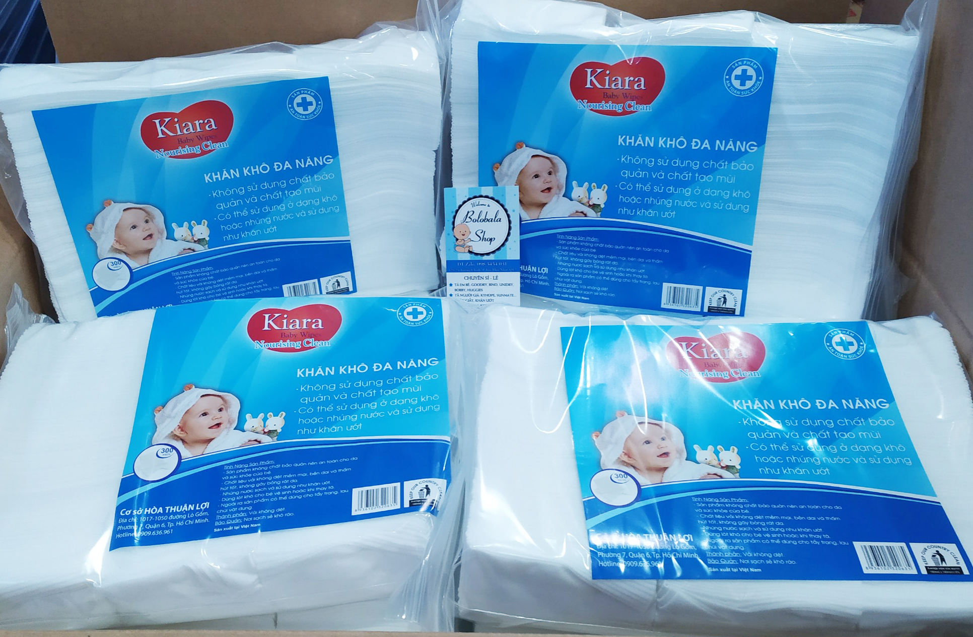 [HCM]Khăn vải khô đa năng Kiara 300 tờ