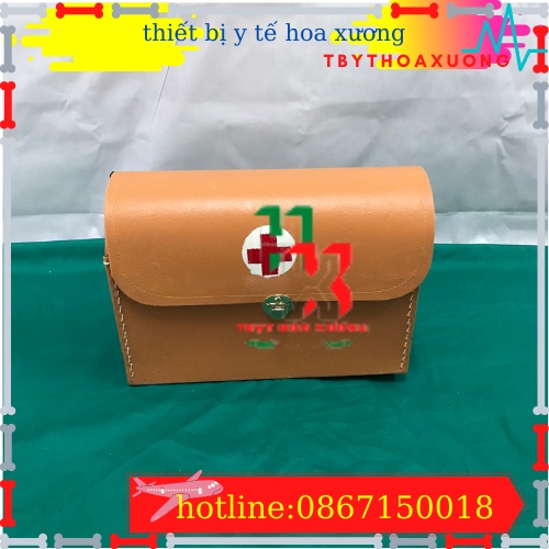 Túi cứu thương y tế chữ thập cỡ trung 29x22x10 - màu da bò