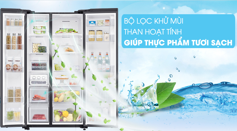 [TRẢ GÓP 0%] Tủ lạnh Samsung side by side RS62R5001B4/SV 647L (Giá áp dụng giao tại HN, HCM& các tỉnh liên hệ shop)