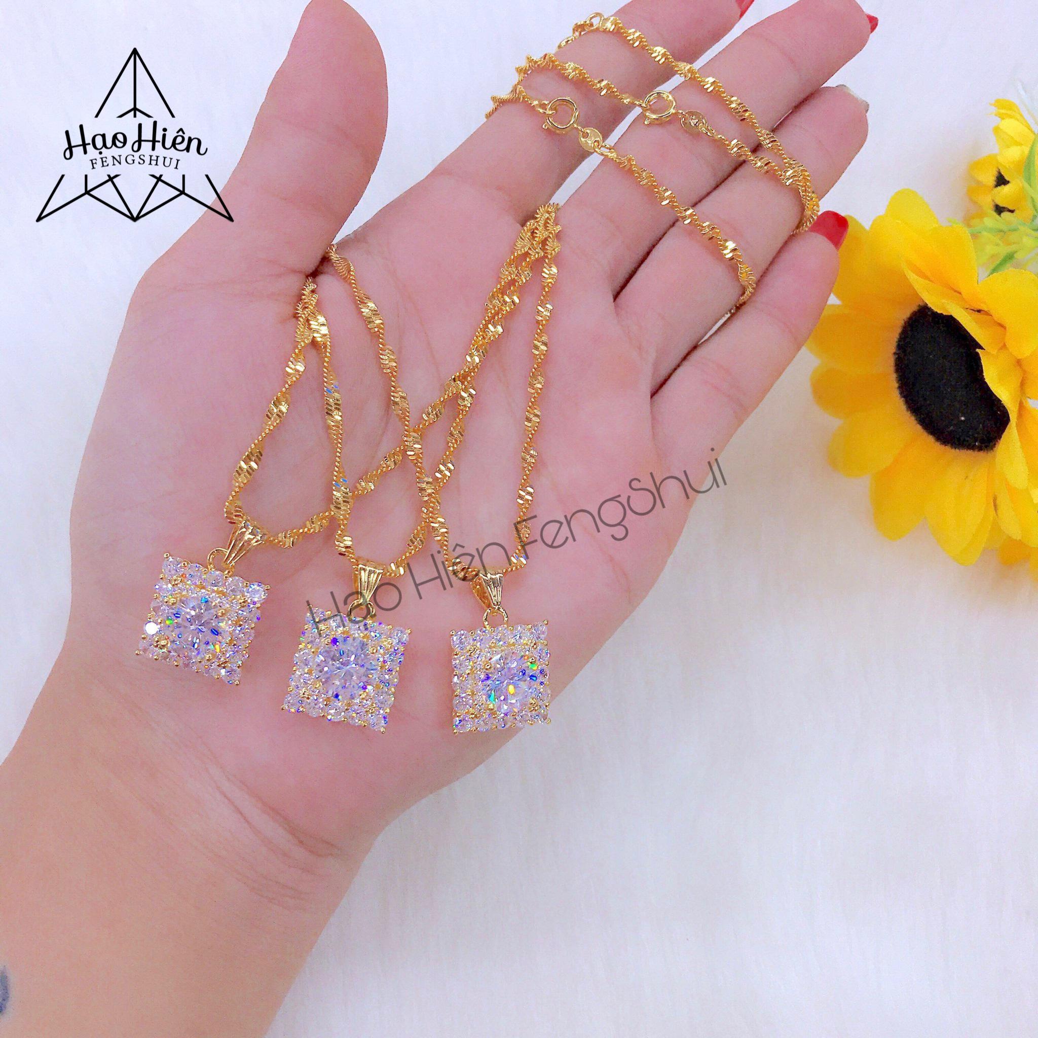 Dây chuyền nữ, vòng cổ nữ mạ vàng 24K đính đá Cao Cấp Hạo Hiên X.DC0010- M38.D23 - Quà tặng ý nghĩa, quà sinh nhật, dây chuyền vàng, dây chuyền bạc, dây chuyền vàng nữ 18k, dây chuyền bạc nữ đẹp, dây chuyền vàng tây nữ 1 chỉ, dây chuyền nữ đẹp