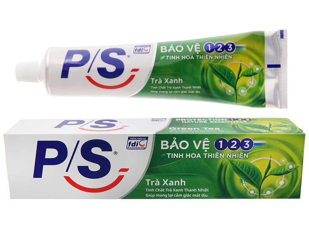 Kem đánh răng P/S bảo vệ 123 trà xanh thanh nhiệt (190g/ tuýp)