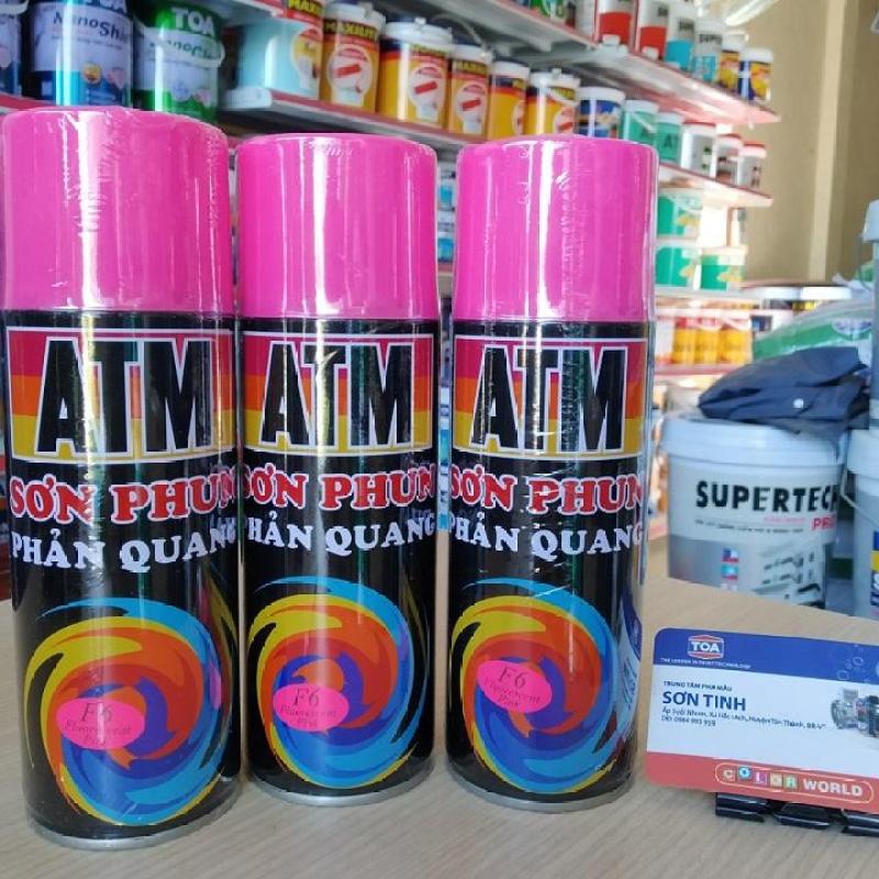 Sơn xịt phản quang ATM mảu hồng F6 1 chai