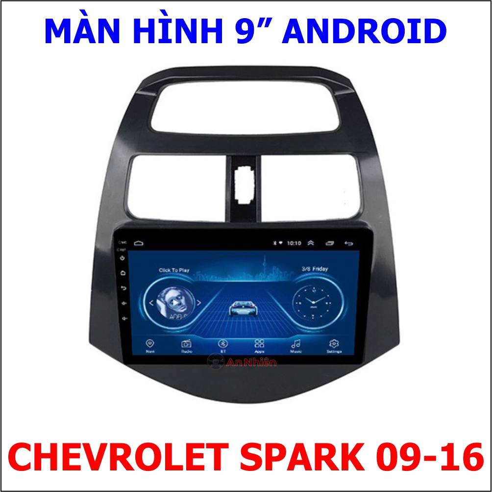 [Kho Hải Phòng] Màn Hình Android 9 inch Cho Xe SPARK - Có GPS Chỉ Đường Bằng NaviTel, điều khiển giọng nói, điều khiển vô lăng, Xem Camera Lùi - Đầu DVD Android Có Tiếng Việt, Tặng Kèm Mặt Dưỡng Giắc Zin Cho Xe