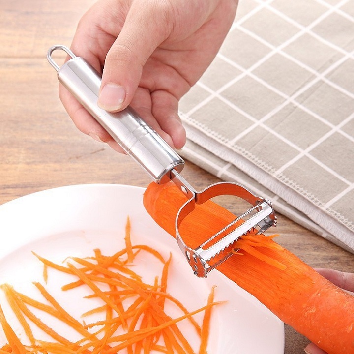 Nạo củ quả stainless steel 304 tiện dụng 3 in 1-nạo vỏ nạo mỏng vegetable củ
