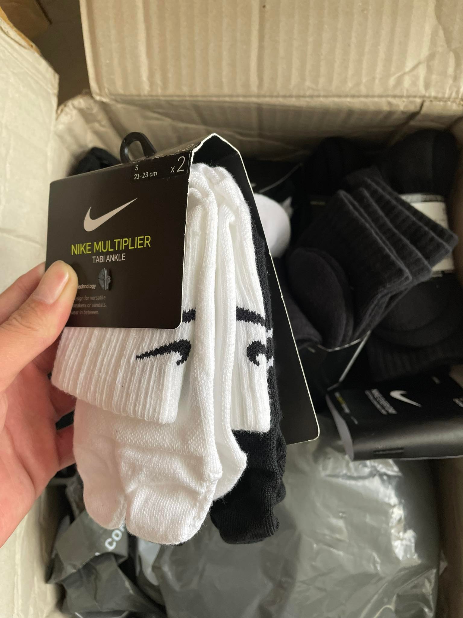 [Chính hãng 100%] Vớ Nike Nam Nữ Double Swoosh 1 pack 2 đôi trắng đen
