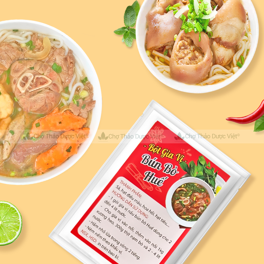 Bột Bún Bò Huế (Gia vị ướp thịt thảo mộc) - Chợ Thảo Dược Việt