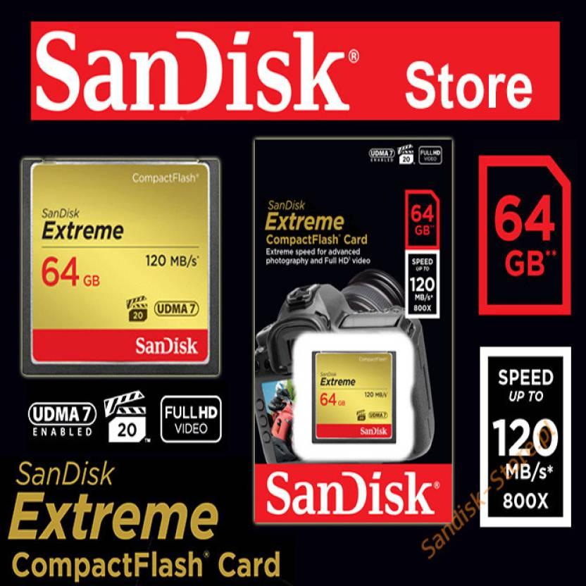 Thẻ Nhớ CompactFlash (CF) SanDisk Extreme 64GB 800X 120M/s