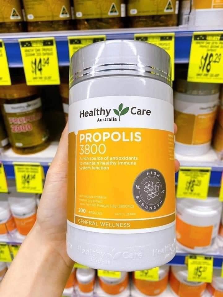 Keo ong Healthy Care Ultra Premium Propolis 3800mg - 200 Capsules