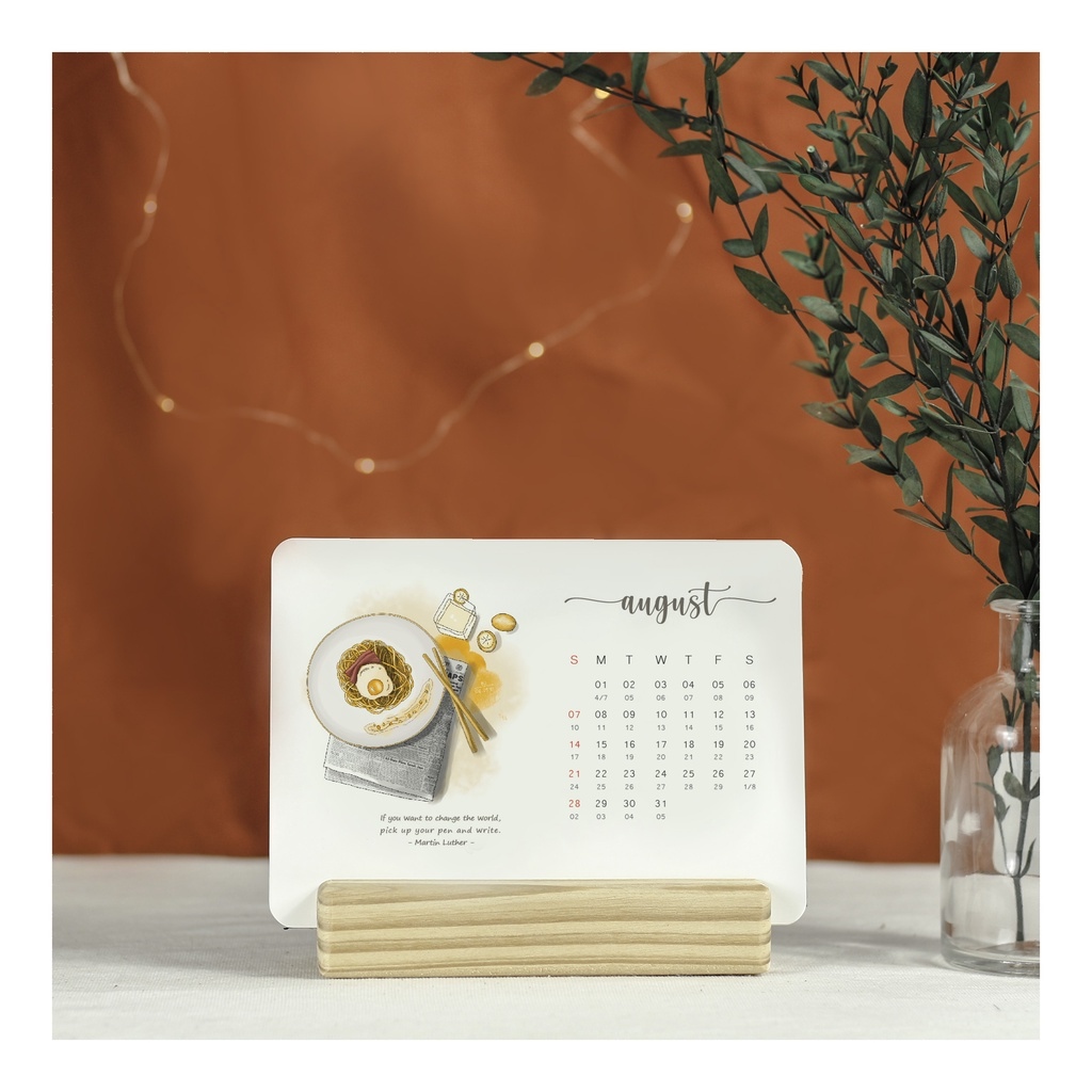 hot LỊCH BÀN ĐẾ GỖ 2022 - Có lịch âm - STHM stationery
