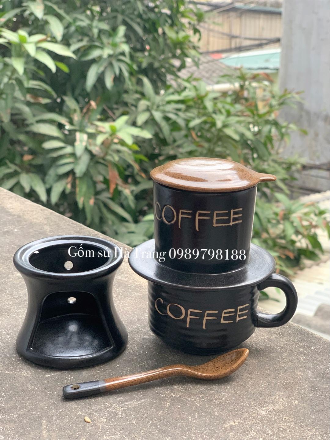 Phin pha càe gốm sứ Bát Tràng liên bếp hâm nóng