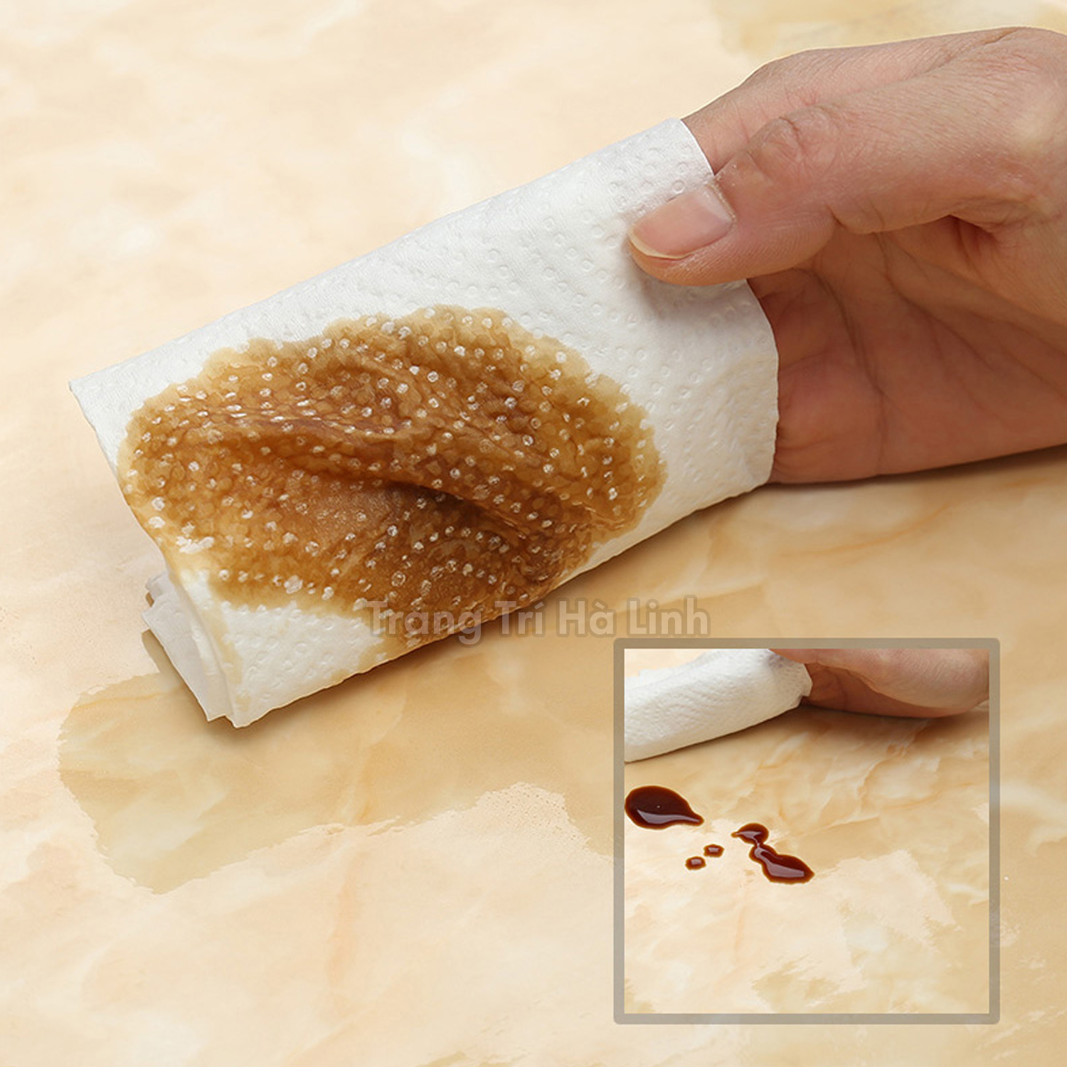 Giấy dán tường vân đá sang trọng dán nhà tắm, decal dán tường giả đá nhiều mẫu chống nước, dầu mỡ 1.2mx0.5m