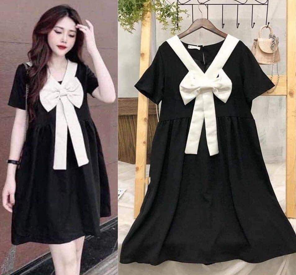 Đầm bầu babydoll bigsize thiết kế hoạ tiết thổ cẩm dáng xòe đẹp sành điệu từ 45kg đến 70kg