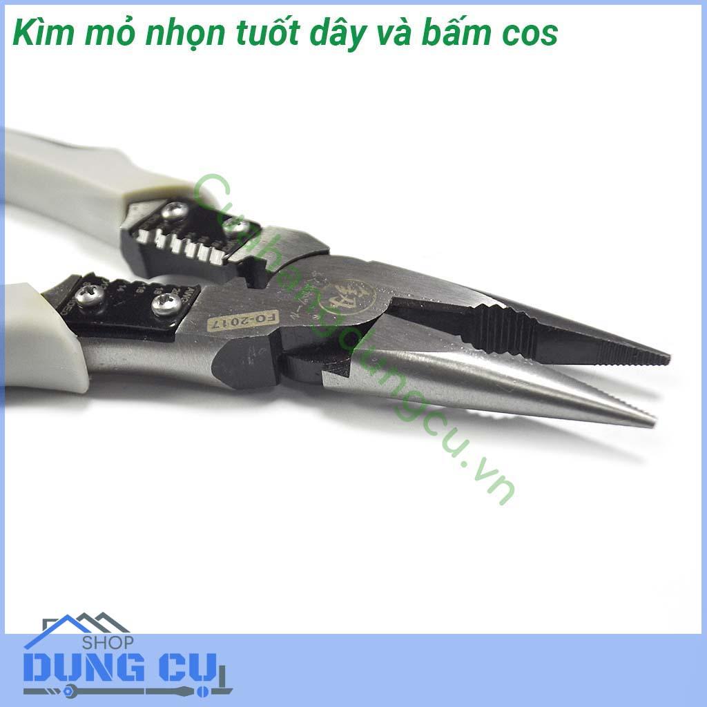 Kìm mỏ nhọn tuốt dây bấm cos