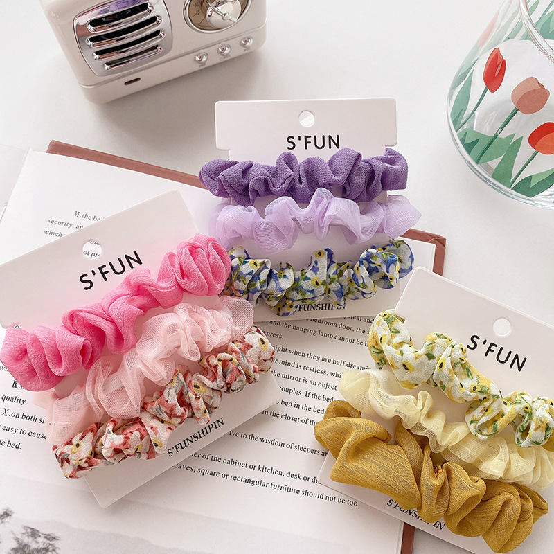 Set 3 cột tóc scrunchies xinh xắn- UniLabel