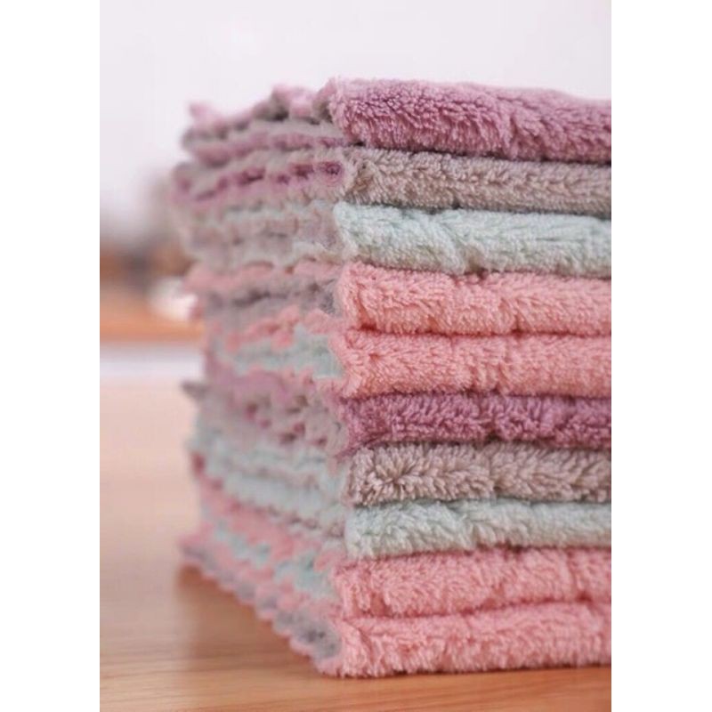 Set 10 Khăn lau 2 mặt đa năng mềm mịn