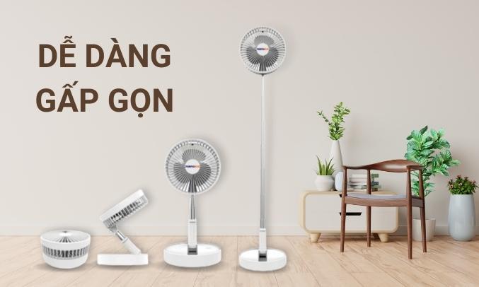 Quạt sạc gấp gọn Nanoco - NFF1617P