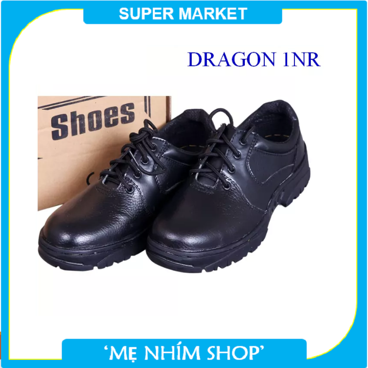 Giày bảo hộ lao động Dragon 1NR , mũi thép , đế thép , da thật , đế chống mài mòn , chống đinh
