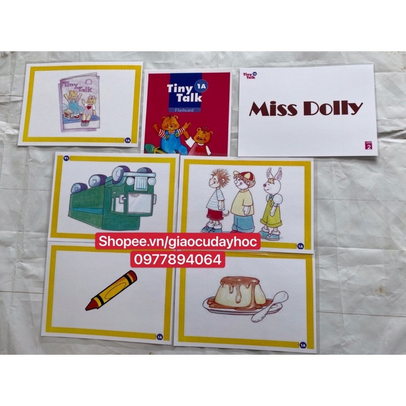 Flashcard Tiny Talk 1A-1B ( khổ A5 - ép plastic bền đẹp )