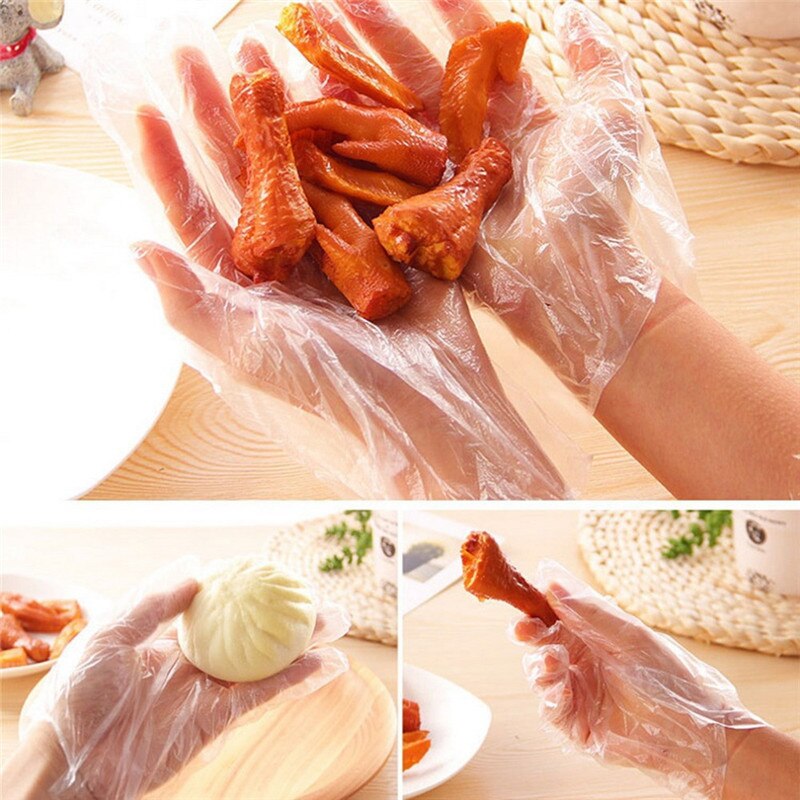 Găng Tay Nilong Làm Thức Ăn Dùng 1 Lần, Chất Liệu Nhựa PE Nilon Có Độ Bền Chắc Cao, Tiện Dụng [Bộ 100 Cái]