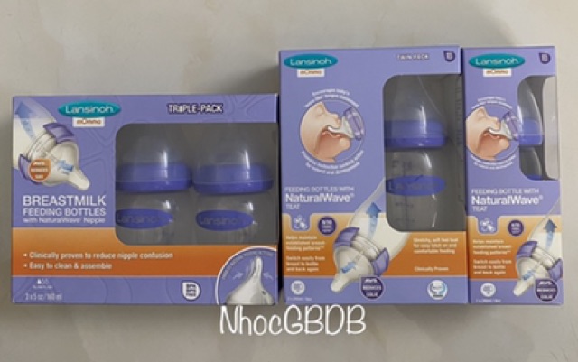 [HÀNG CHUẨN] Bình sữa Lansinoh 160ml/240ml kèm núm ti (UK)