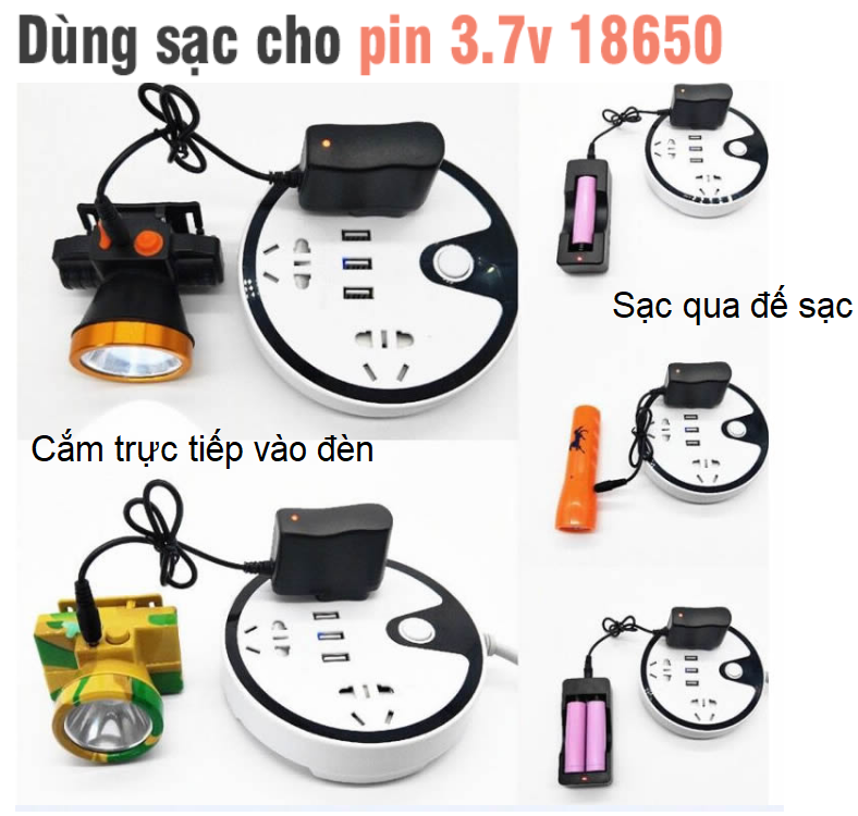 Củ sạc pin  3.7v 18650 chân cắm 3.5mm
