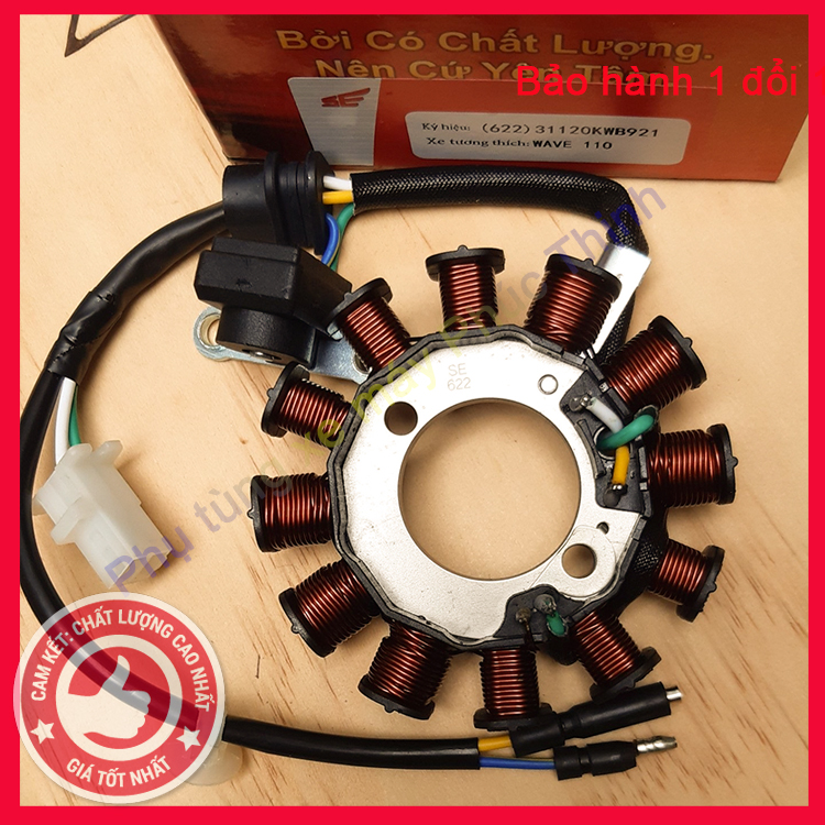 Cuộn lửa xe Wave 110cc, Cuộn điện xe máy đánh lửa mạnh ổn định bảo hành 6 tháng